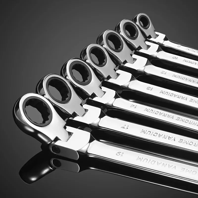 6mm 7mm 8mm 9mm 10mm 11mm 12mm 13mm 14mm 15mm 16mm 17mm 18mm 19mm Reversible Ratchet Wrench Ratcheting Socket Spanner Nut Tools