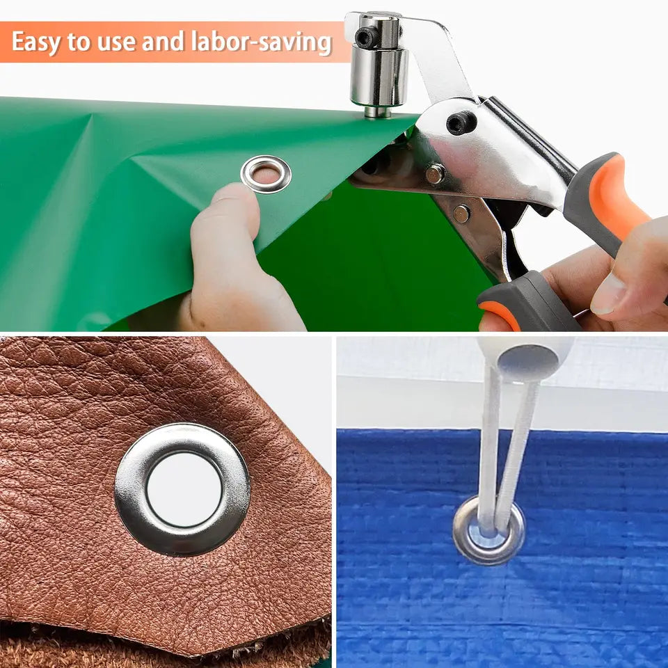 6mm / 10mm Eyelet Pliers Kit Tools Portable Hand Press Metal Grommet Hole Punch Plier for Leather Canvas Clothing DIY Tarp Ring