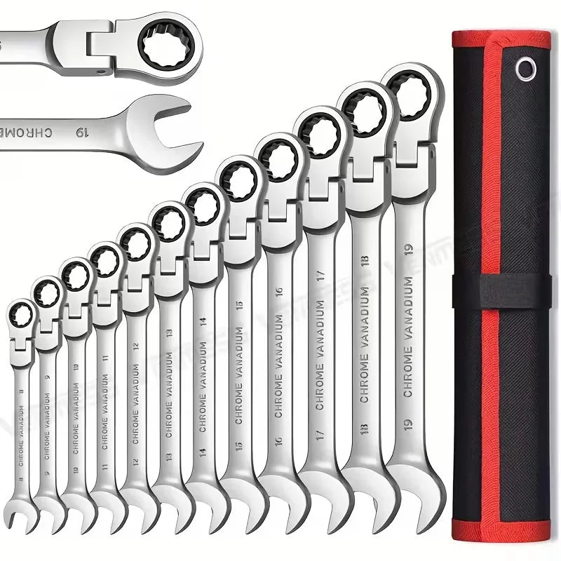 6mm 7mm 8mm 9mm 10mm 11mm 12mm 13mm 14mm 15mm 16mm 17mm 18mm 19mm Reversible Ratchet Wrench Ratcheting Socket Spanner Nut Tools