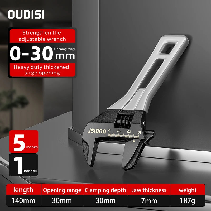 Adjustable Large Open Steel Wrench Universal Mini Spanner Bathroom Multifunctional Household Pipes Repair Tools 5/6/8 Inch