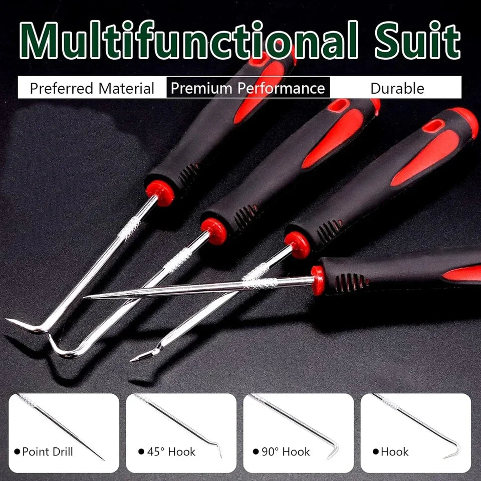 Repair Tools 4pcs 160mm Auto Car Oil Seal Screwdrivers Set Hose Removal Hook Set O-Ring Seal Gasket Puller Remover Pick Hooks