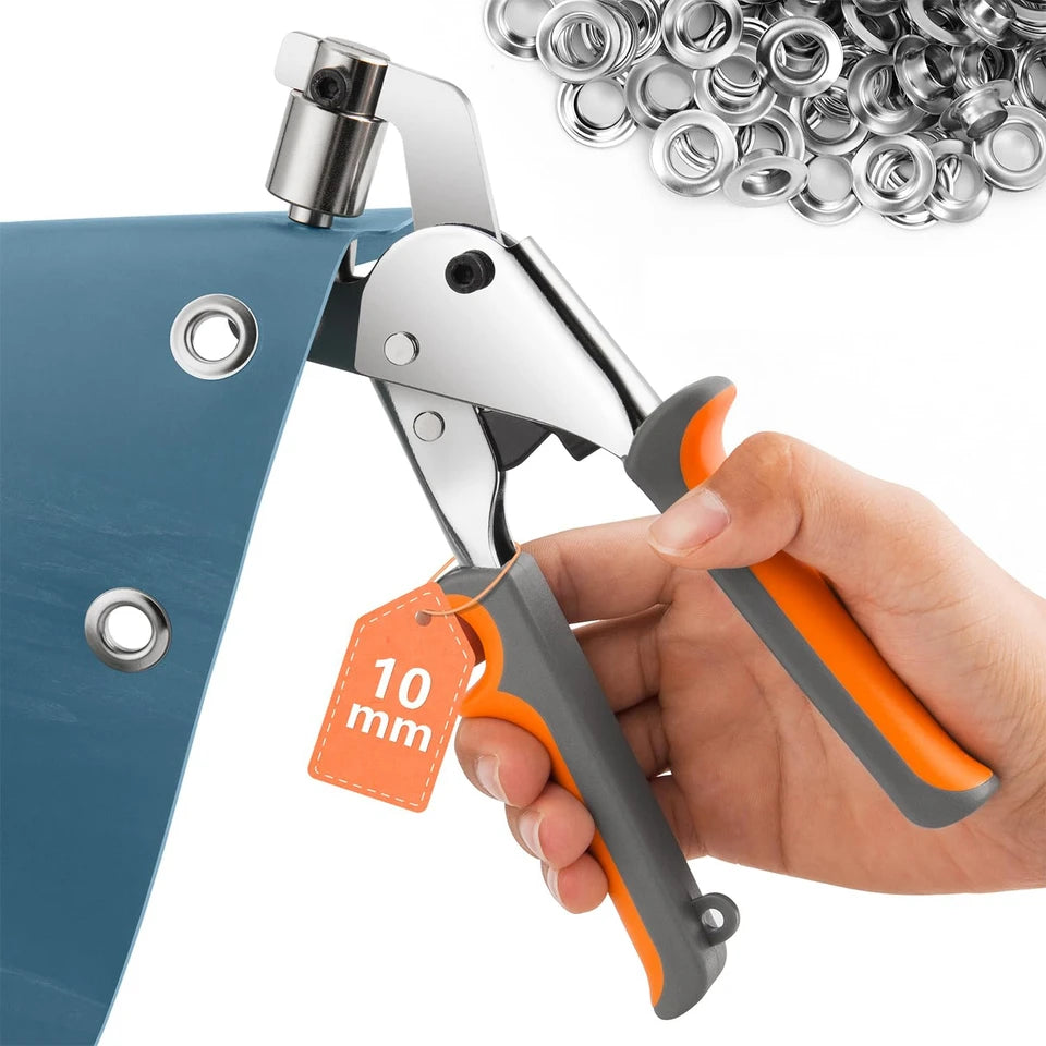 6mm / 10mm Eyelet Pliers Kit Tools Portable Hand Press Metal Grommet Hole Punch Plier for Leather Canvas Clothing DIY Tarp Ring